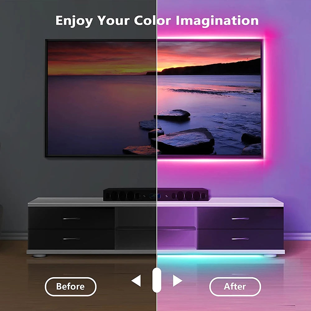 Tira LED RGB USB con control por app Bluetooth