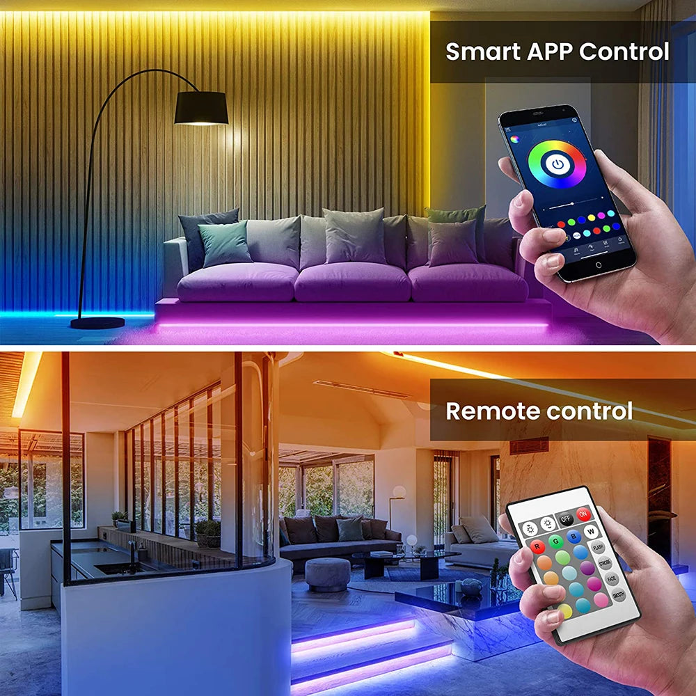 Tira LED RGB USB con control por app Bluetooth