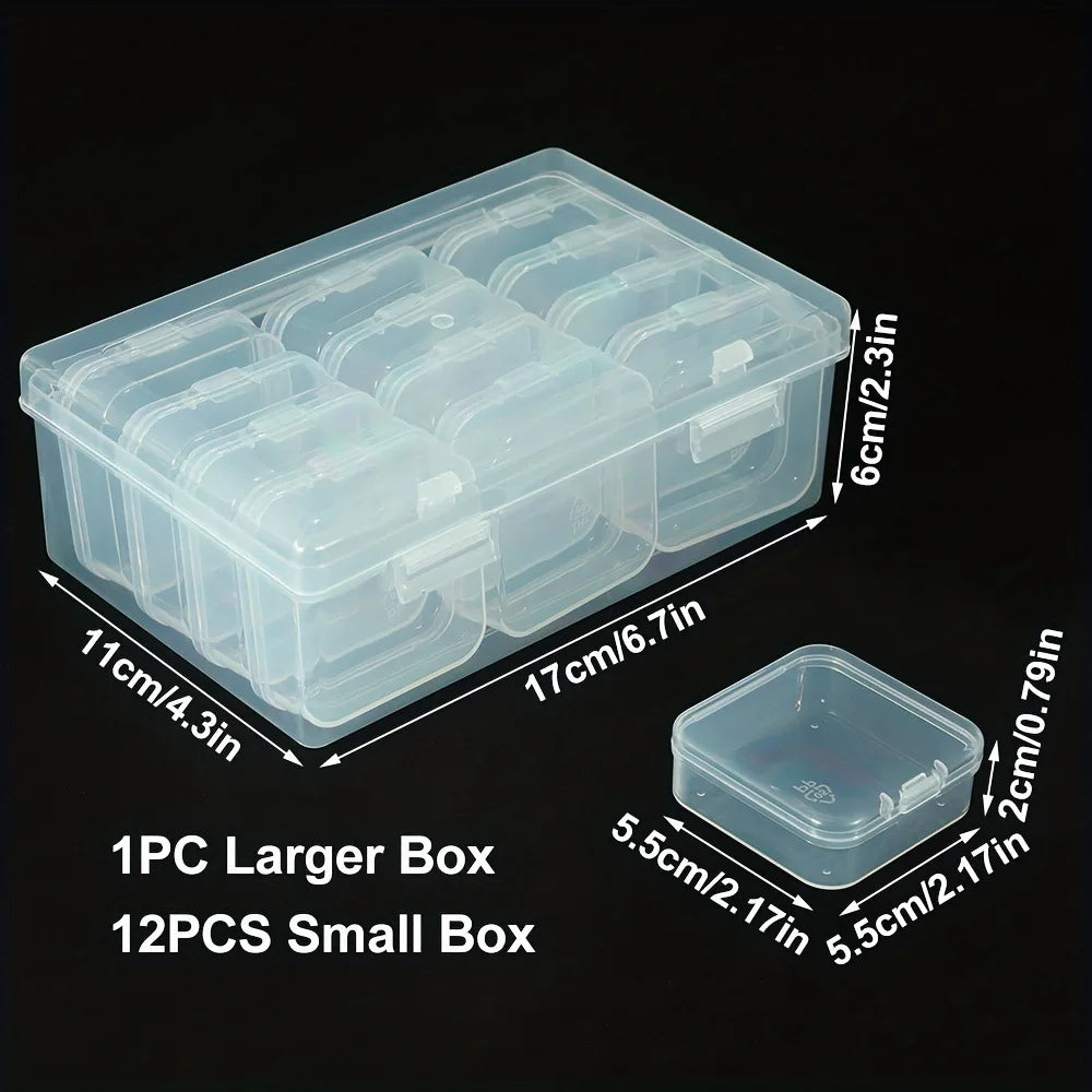 Caja organizadora transparente con compartimentos