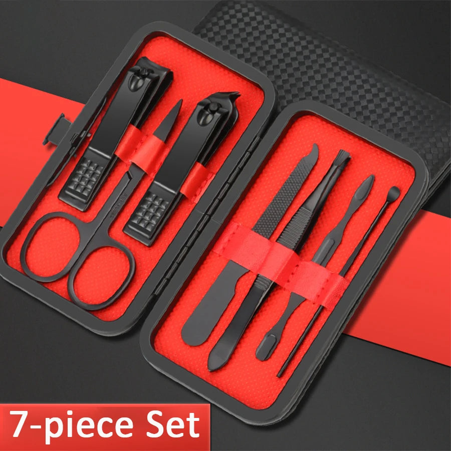 Set de manicura profesional en acero inoxidable con estuche