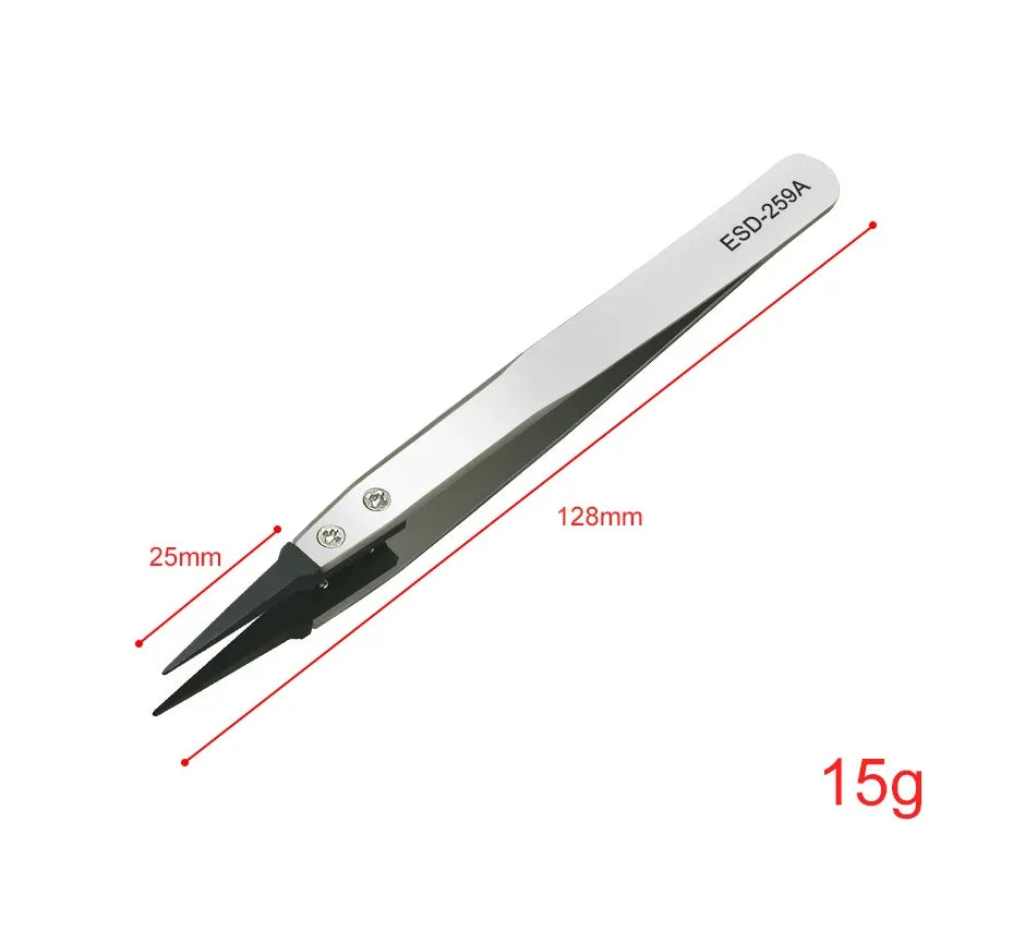 Pinza de precisión antiestática para electrónica