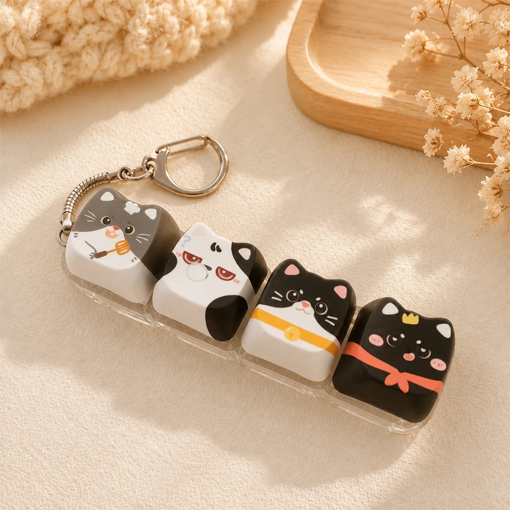 Llavero antiestrés de teclas con gatitos