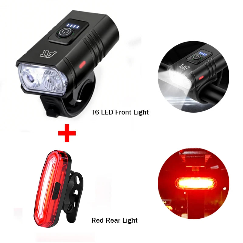 Luz delantera LED recargable para bicicleta