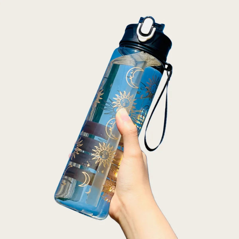 Botella deportiva de 800 ml con marcador de tiempo