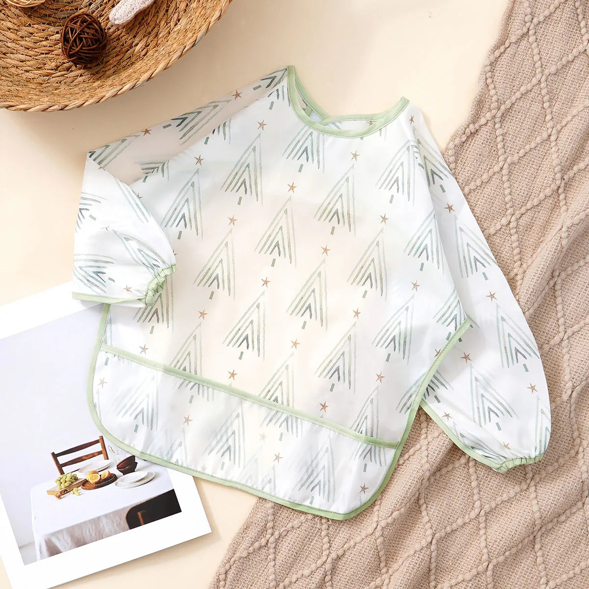 Babero de manga larga impermeable para bebé