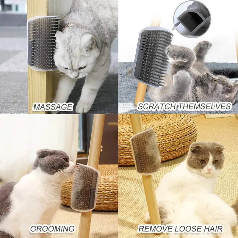 Cepillo de esquina para que el gato se rasque