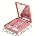 Set de 5 brochas de maquillaje de viaje con espejo