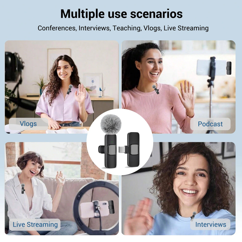Micrófono de solapa inalámbrico USB-C