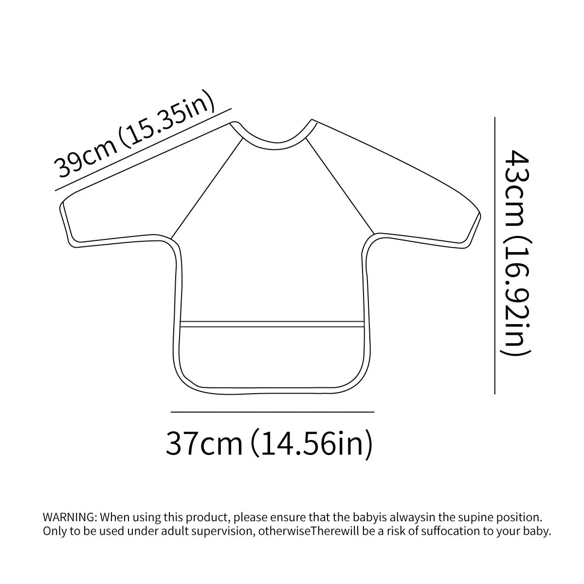 Babero de manga larga impermeable para bebé