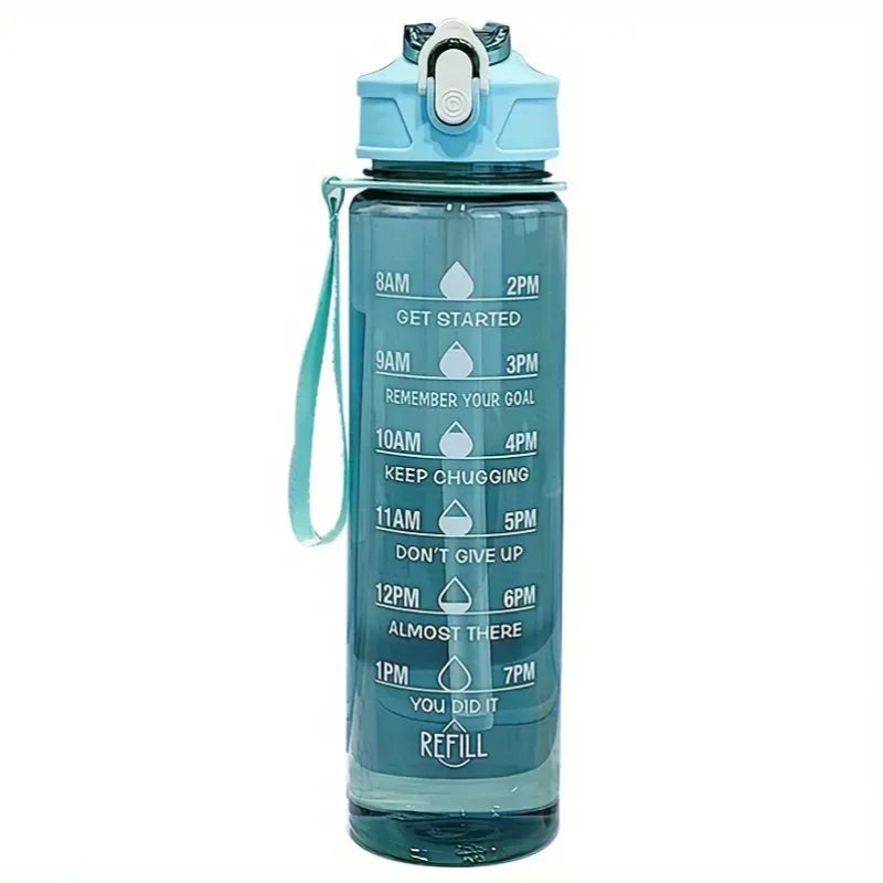 Botella deportiva de 800 ml con marcador de tiempo