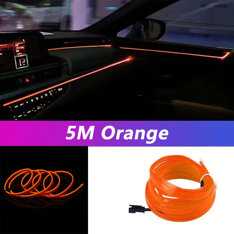 Tira LED de neón para interior del coche