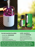Humidificador volcán con luz LED y difusor de aromas USB