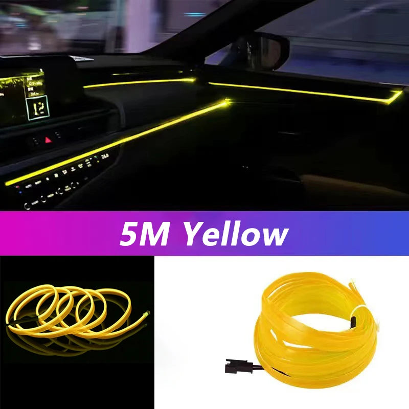 Tira LED de neón para interior del coche