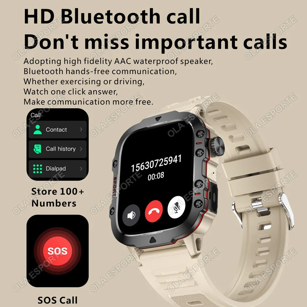 Smartwatch deportivo resistente con llamadas Bluetooth
