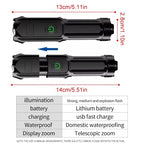 Linterna LED recargable de alta potencia