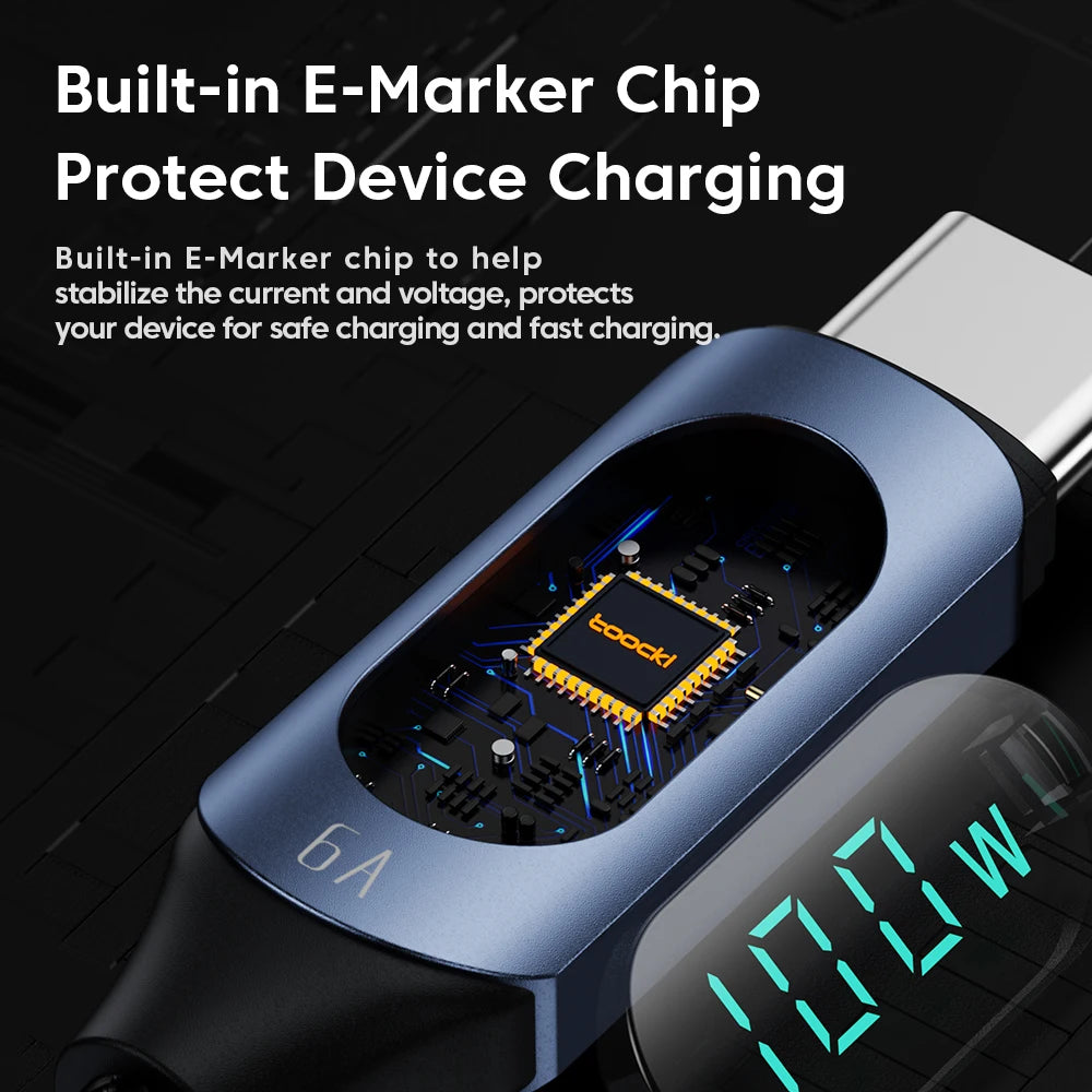 Cable USB-C a USB-C 100 W con pantalla de potencia