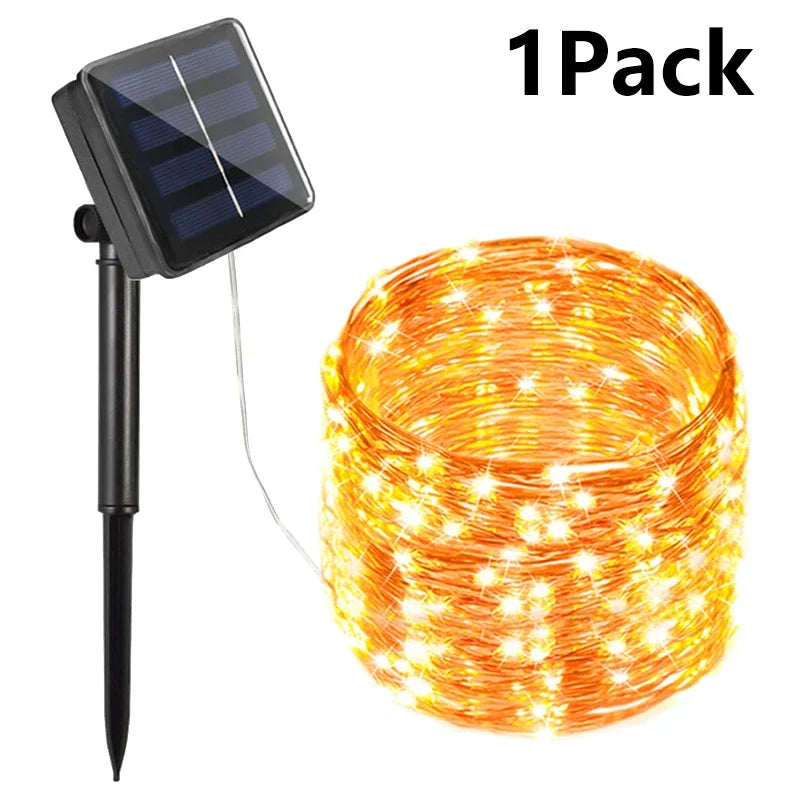 Guirnalda de luces LED solar para exterior