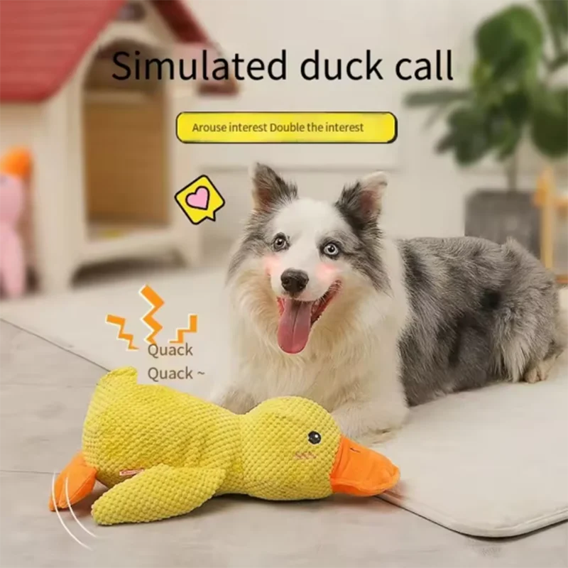 Juguete pato pisón resistente para perros