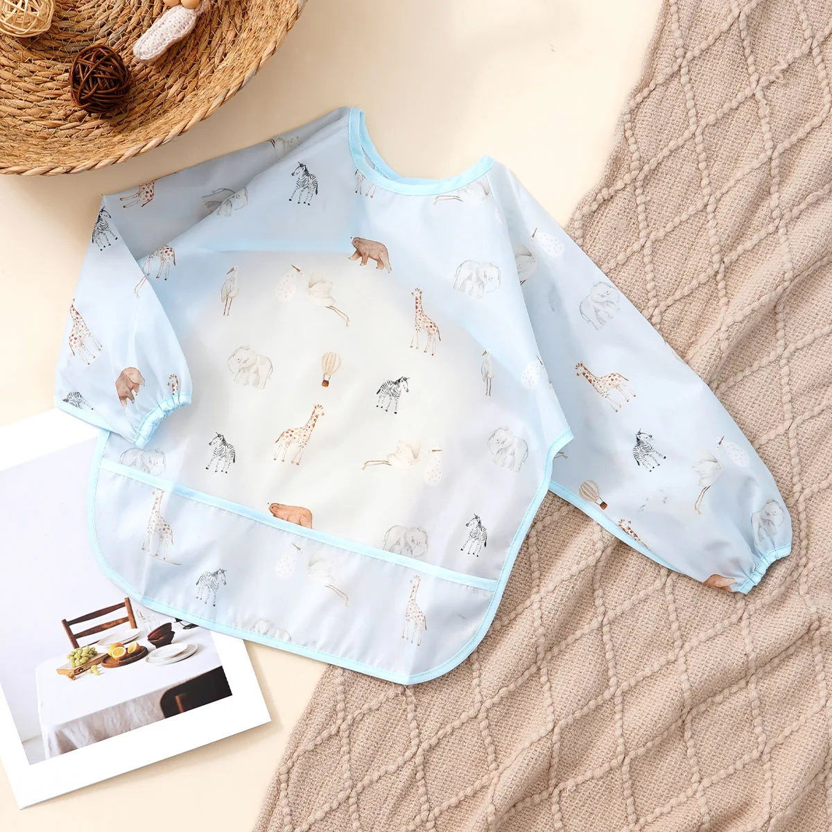 Babero de manga larga impermeable para bebé