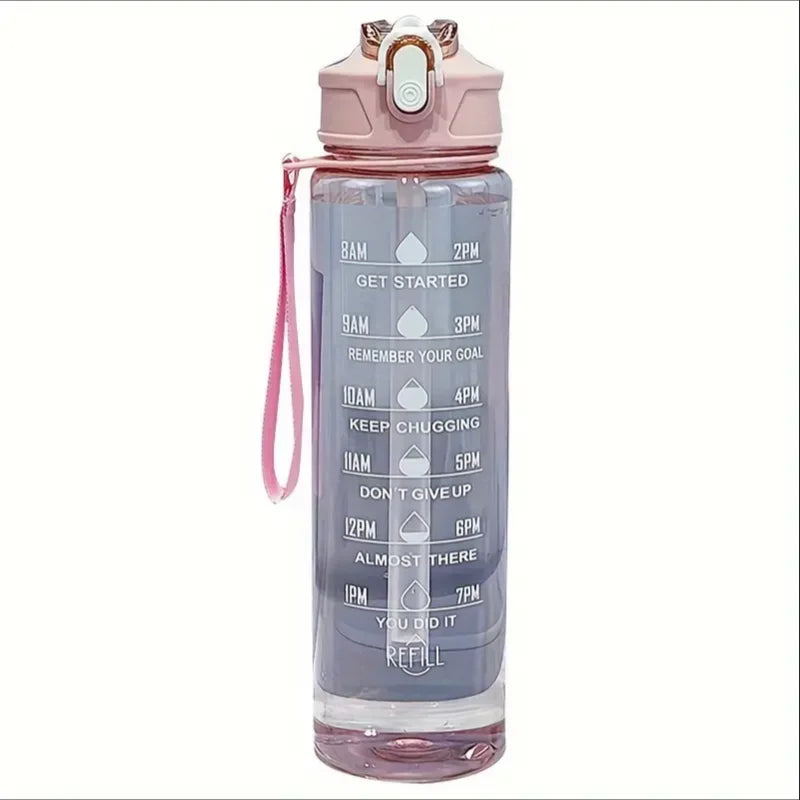 Botella deportiva de 800 ml con marcador de tiempo
