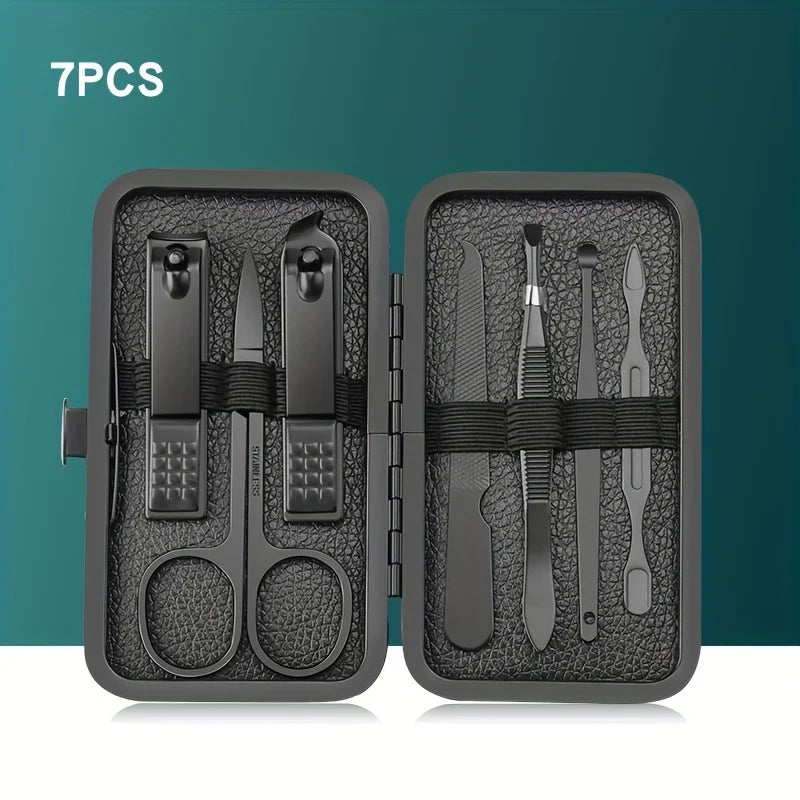 Set de manicura profesional en acero inoxidable con estuche