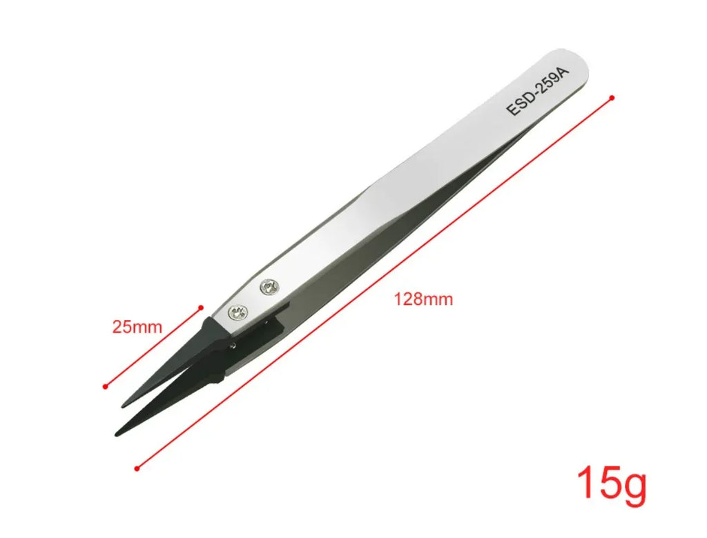Pinza de precisión antiestática para electrónica