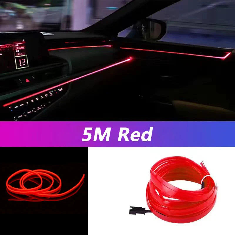 Tira LED de neón para interior del coche