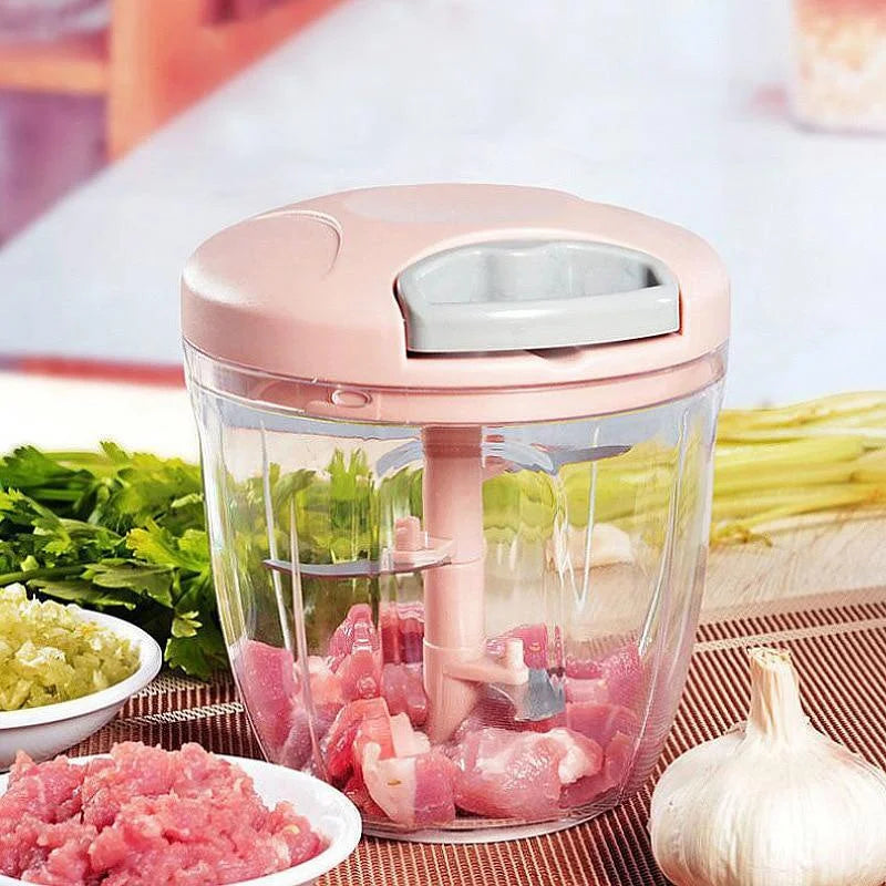 Picadora manual de cuerda para verduras y ajo