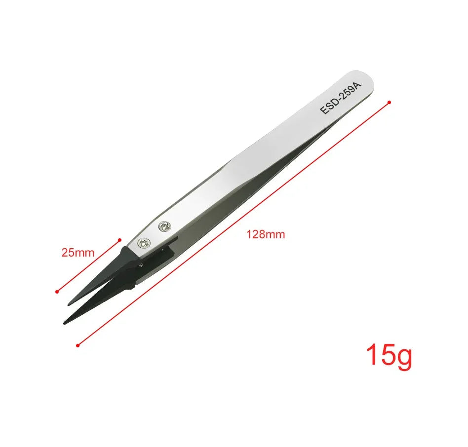 Pinza de precisión antiestática para electrónica