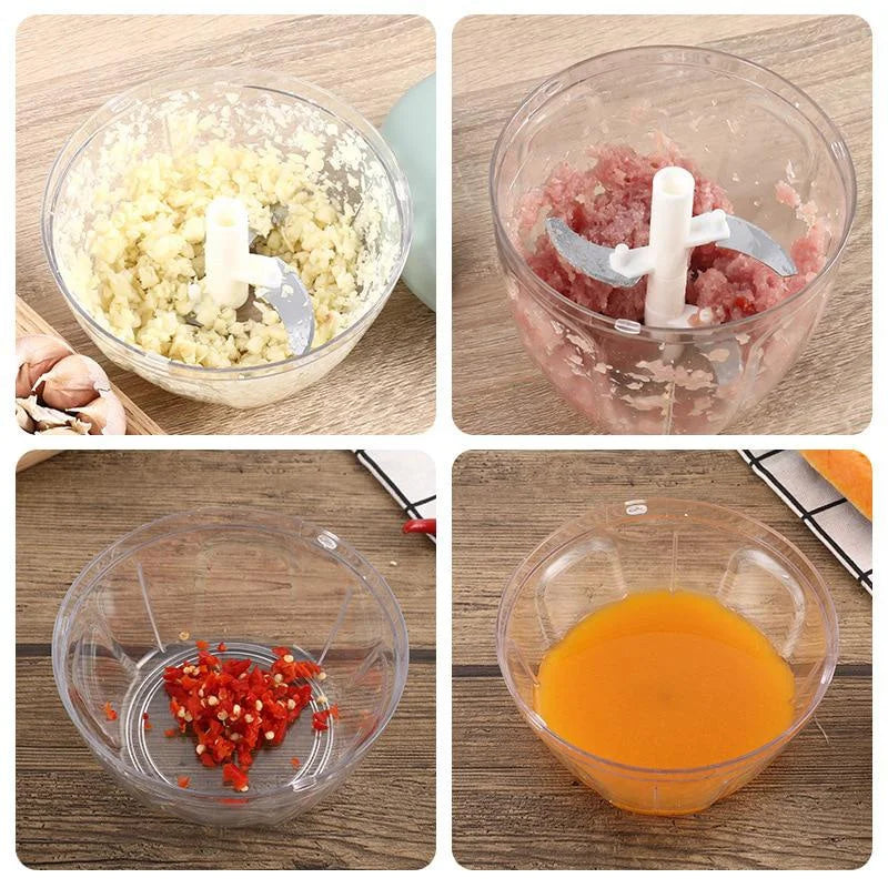 Picadora manual de cuerda para verduras y ajo