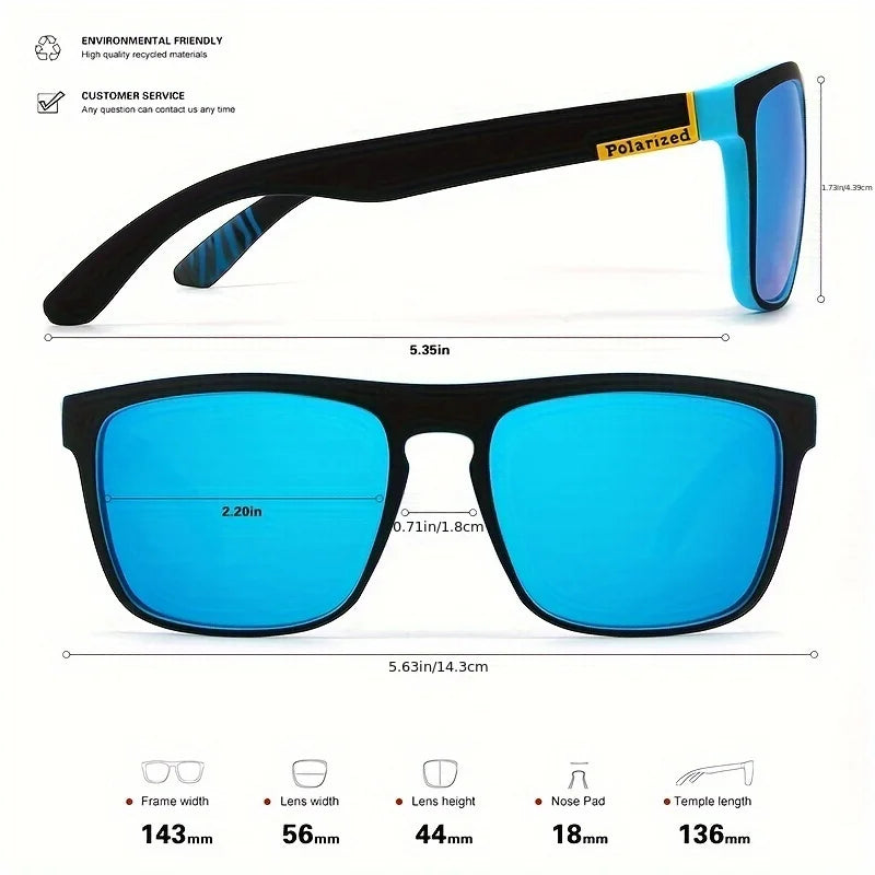 Gafas de sol cuadradas vintage polarizadas unisex