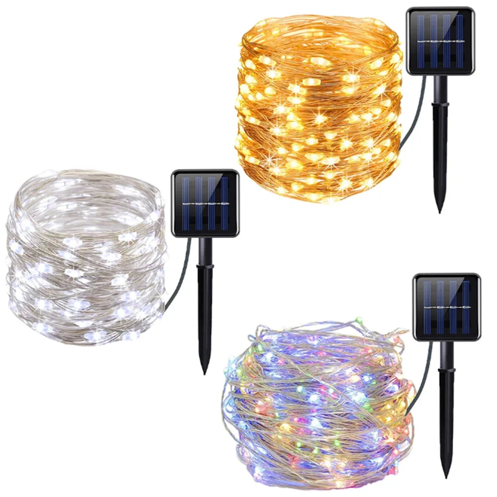 Guirnalda de luces LED solar para exterior