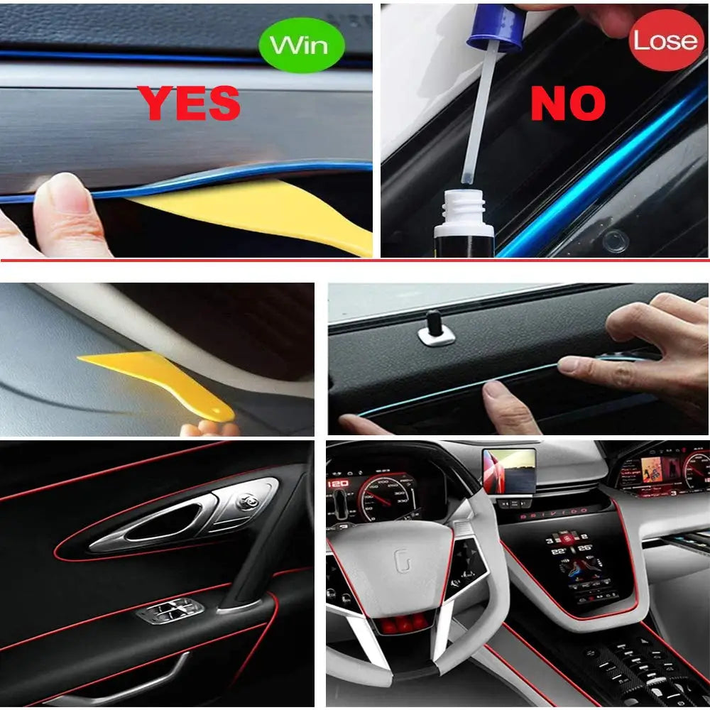 Tira LED de neón para interior del coche