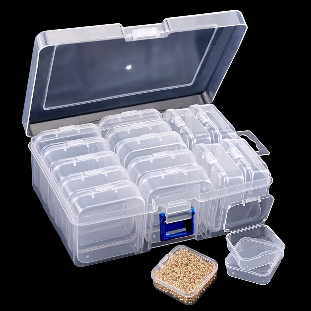 Caja organizadora transparente con compartimentos