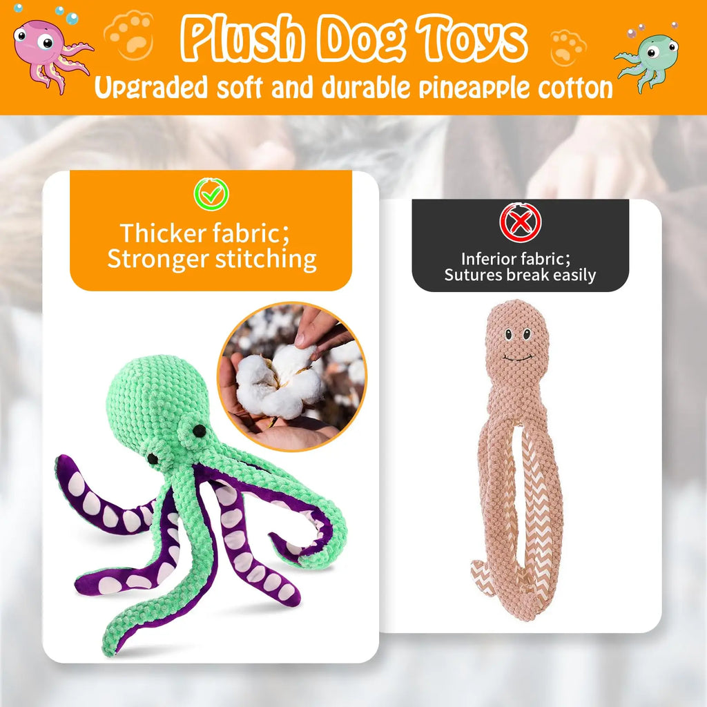 Peluche pulpo con sonido para perros