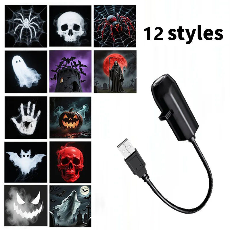 Proyector LED USB de Halloween y Navidad