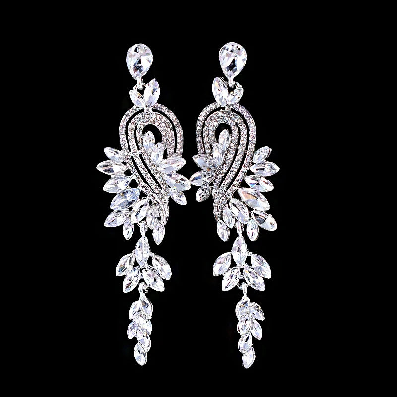 Pendientes largos de circonitas brillantes