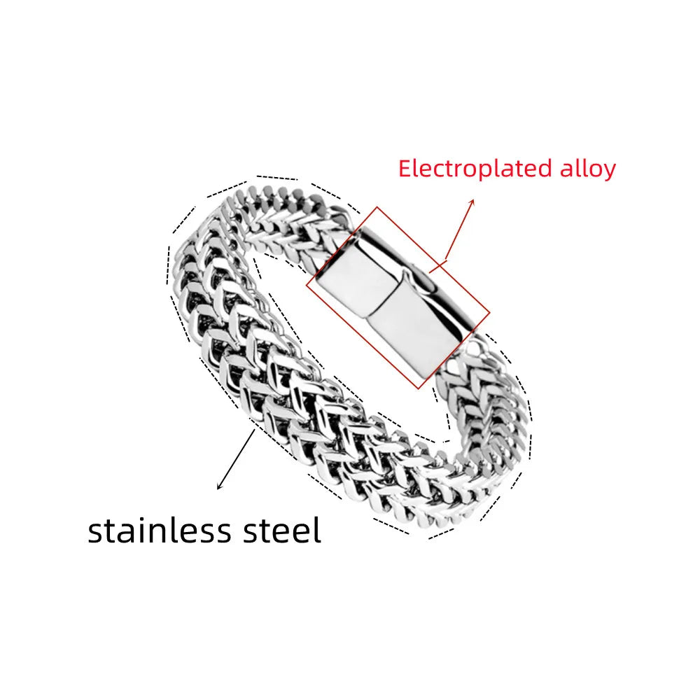 Pulsera trenzada de acero con cierre magnético