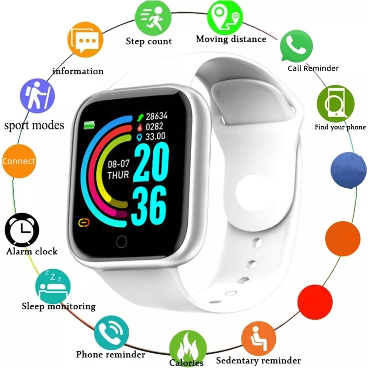 Pulsera de actividad con pantalla a color y notificaciones