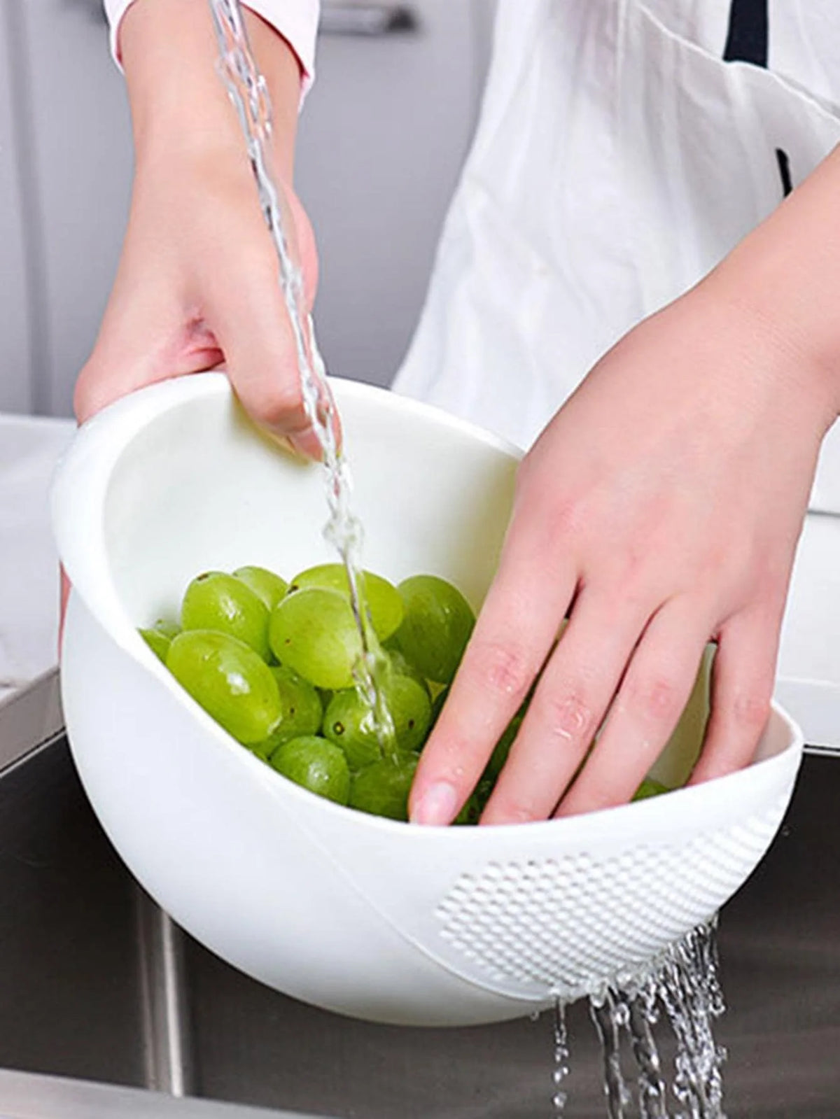 Escurridor de arroz y frutas con asa