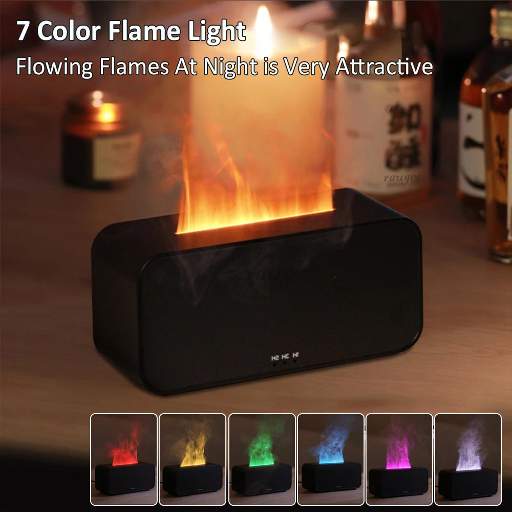 Difusor de aromas con efecto llama y luz LED