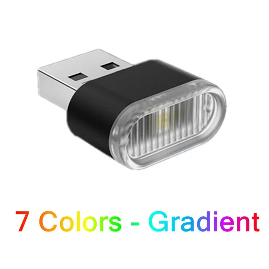 Mini luz LED USB de ambiente para coche