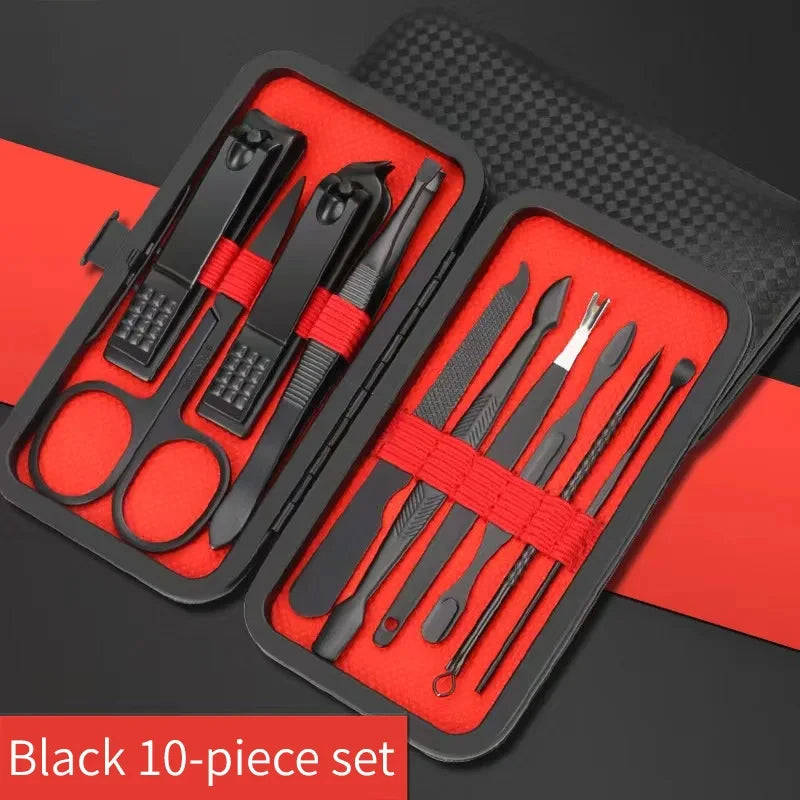 Set de manicura profesional en acero inoxidable con estuche