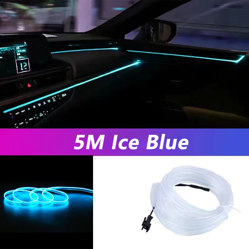 Tira LED de neón para interior del coche