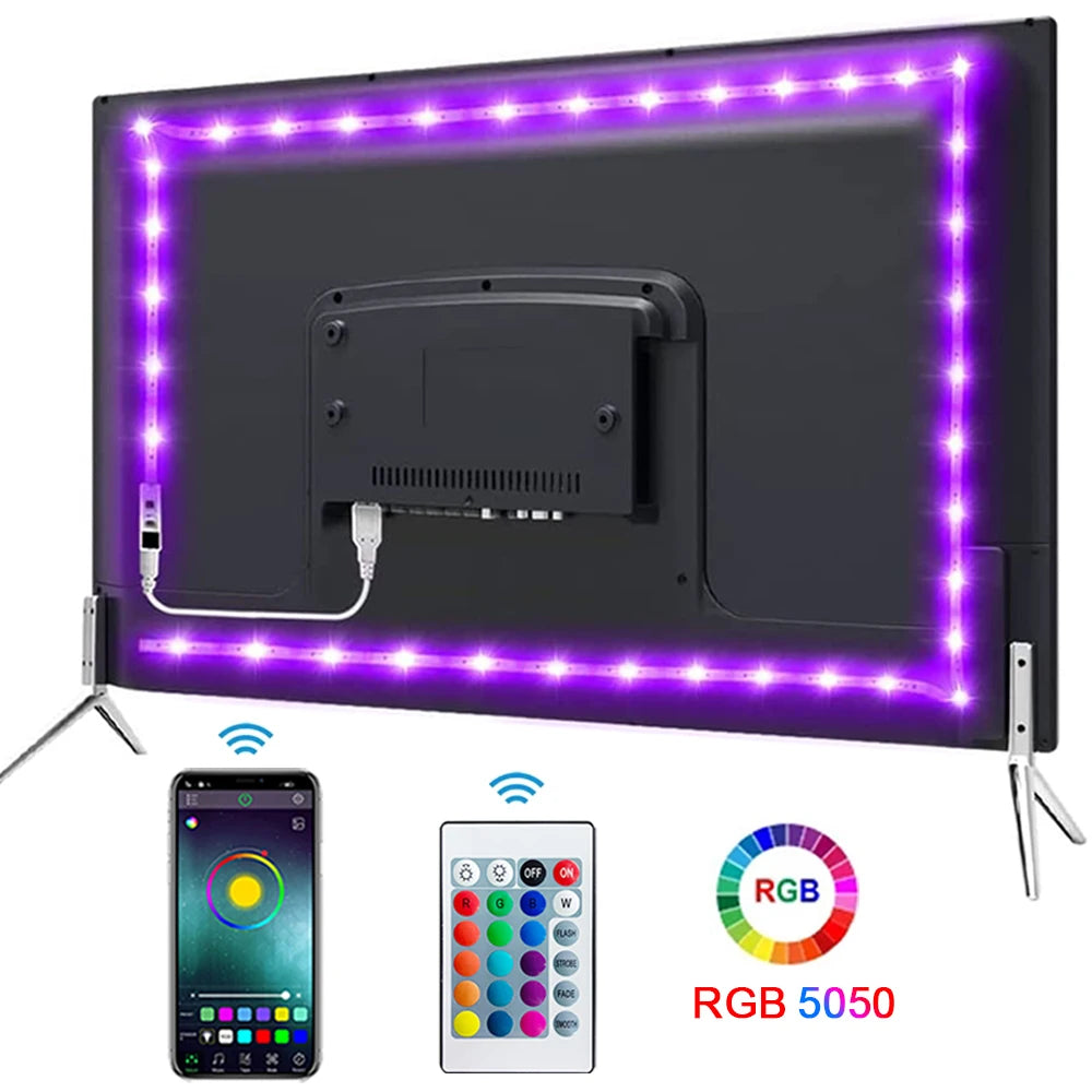 Tira LED RGB USB con control por app Bluetooth