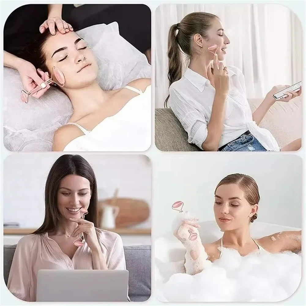 Kit facial de rodillo y gua sha