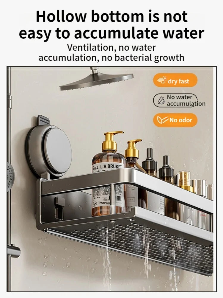 Estantería de baño con ventosa sin taladrar