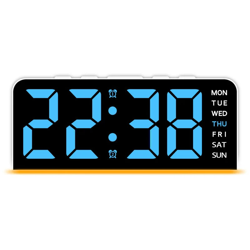 Despertador digital LED con luz ambiental, fecha y temperatura