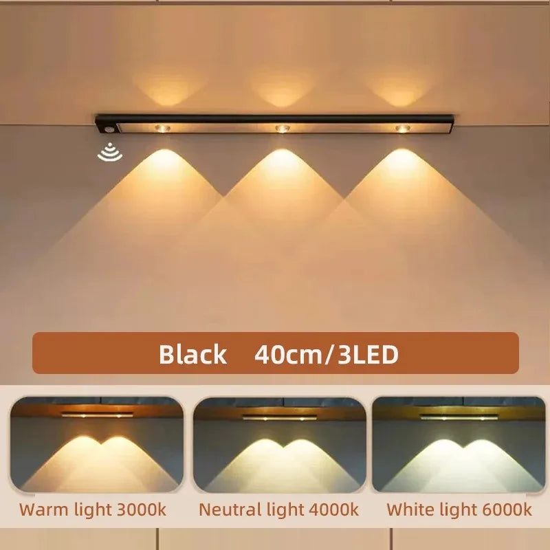 Lámpara LED ultrafina con sensor para muebles de cocina y armarios