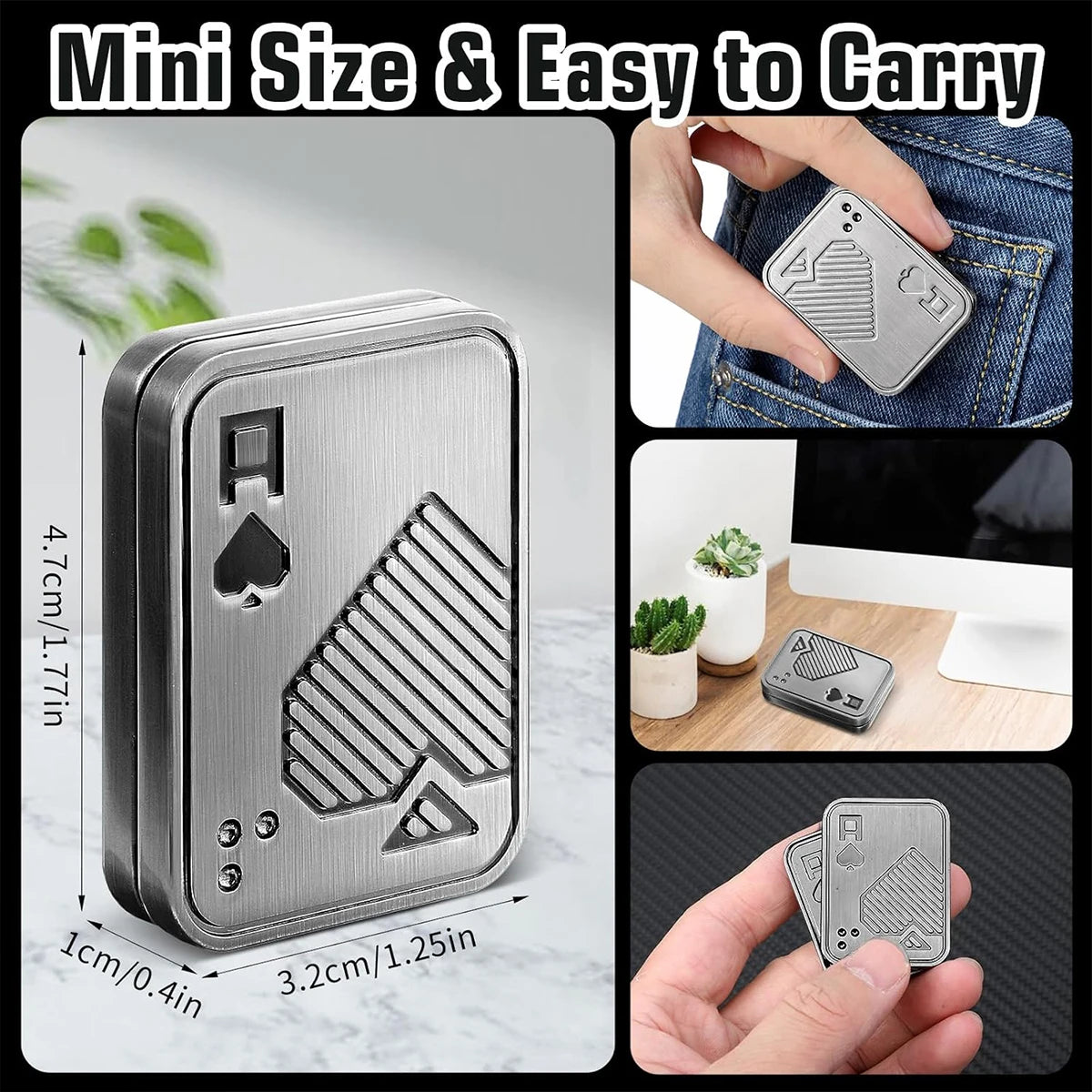 Fidget de deslizar antiestrés en metal
